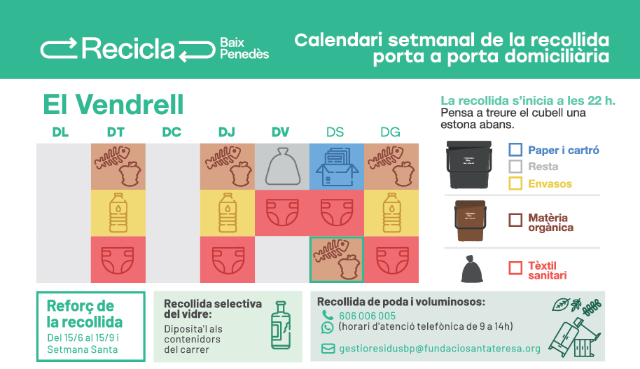 Calendari de recollida PaP domiciliària