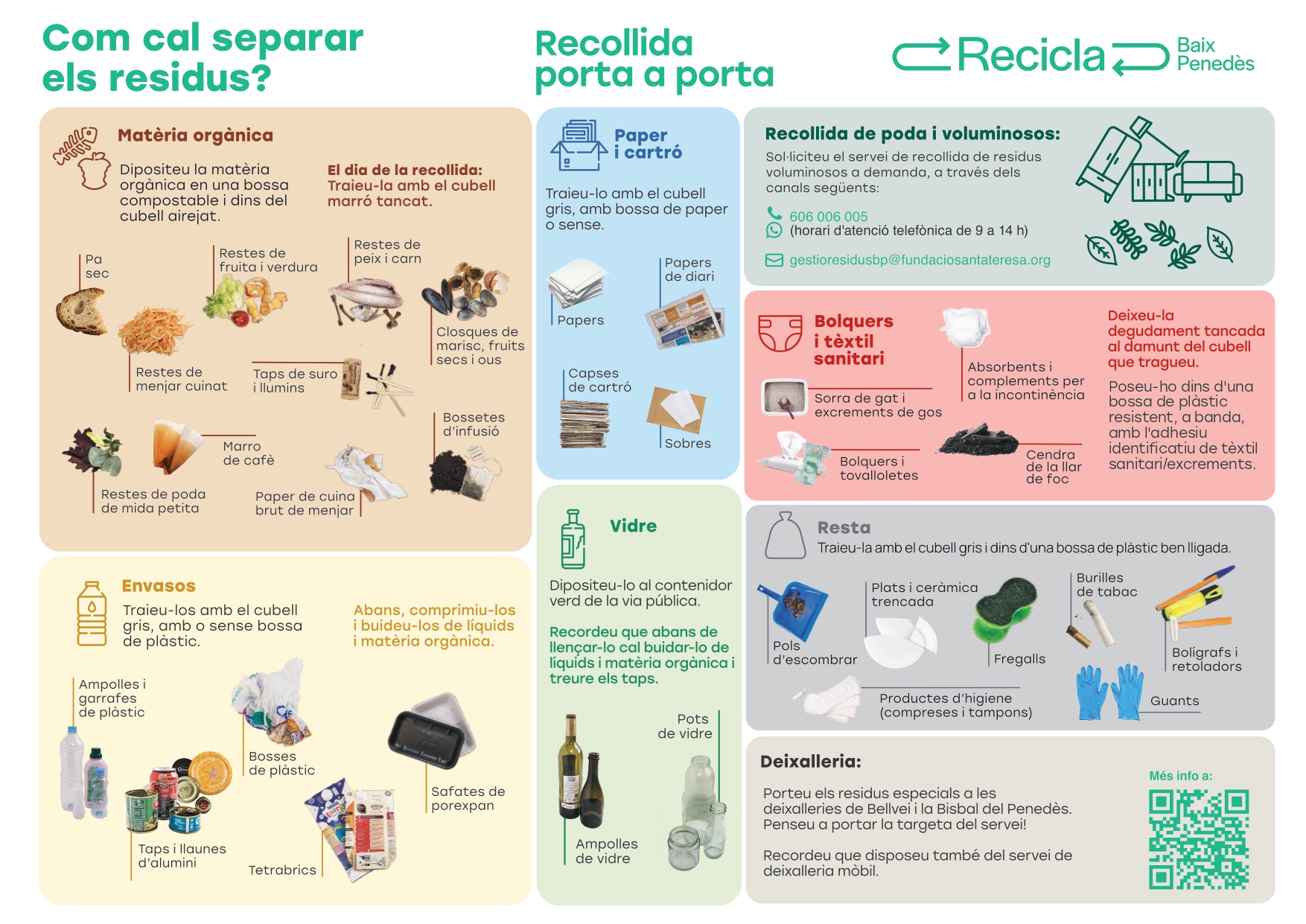 Tríptic resum de la gestió de residus de l'Arboç