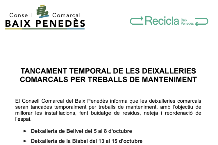 Cartell deixalleries
